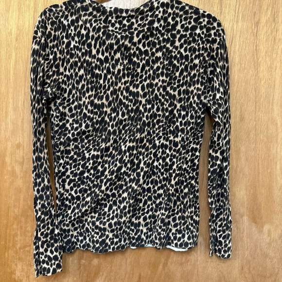 J. Crew Women's Leopard Print Top - Black and Tan - Picture 3 of 4